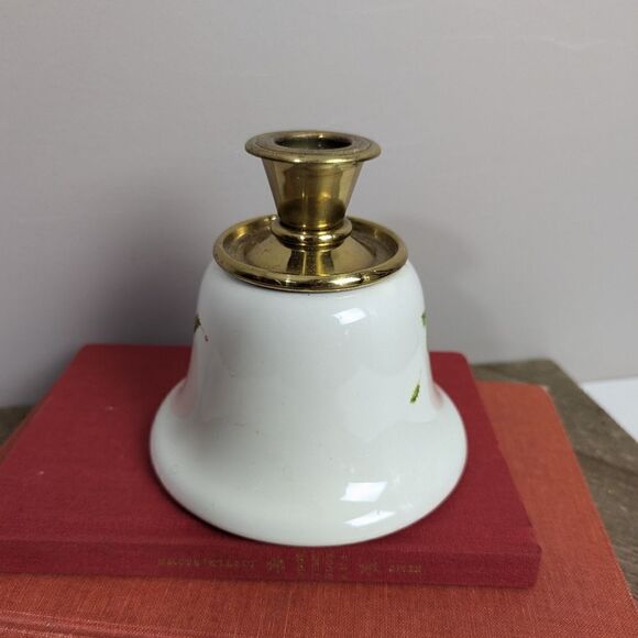 Lenox Holly berry bell shape candle holder taper candlestick ceramic Christmas - Picture 4 of 7